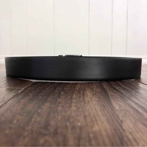 Hugo Boss Italian Leather Belt Printed Handmade in Italy Size 32 Black Gunmetal - Picture 2 of 16